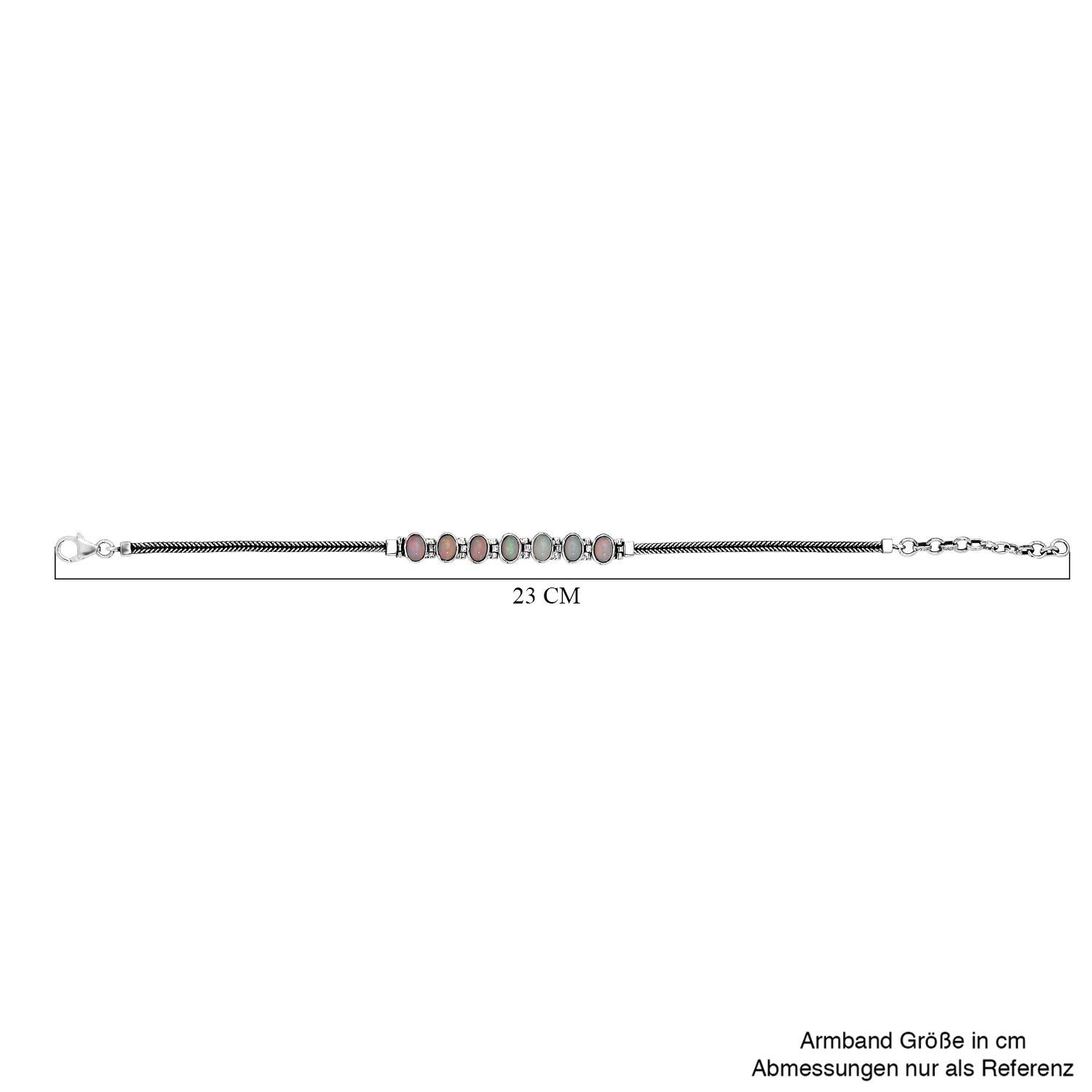 Natürliches, äthiopisches Welo Opal Armband, ca. 19 cm, 925 Silber ca. 2.73 ct