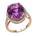 Iliana AAA Patroke Kunzit und weißer Diamant-Ring, SI G-H, zertifiziert und geprüft, 750 Roségold (Größe 20.00) ca. 18.85 ct