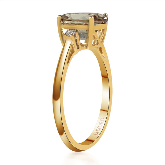 LUXORO AAA Turkizit und weißer Diamant-Ring, zertifiziert und geprüft, 585 Gold (Größe 19.00) ca. 2,10 ct