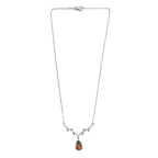 Aqua Terra Costa Quarz Triplette und weiße Zirkon Halskette, ca. 45 cm, 925 Silber platiniert ca. 6.33 ct