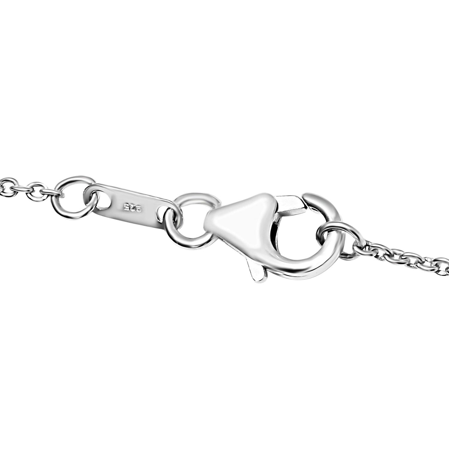 Aqua Terra Costa Quarz Triplette und weiße Zirkon Halskette, ca. 45 cm, 925 Silber platiniert ca. 6.33 ct