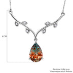 Aqua Terra Costa Quarz Triplette und weiße Zirkon Halskette, ca. 45 cm, 925 Silber platiniert ca. 6.33 ct