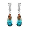 Aqua Terra Costa Quarz Triplett und Zirkon-Ohrhänger, 925 Silber vergoldet, 6,67 ct.
