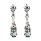 Aqua Terra Costa Quarz Triplett und weiße Zirkon-Ohrringe, 925 Silber platiniert ca. 6,67 ct