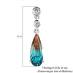 Aqua Terra Costa Quarz Triplett und weiße Zirkon-Ohrringe, 925 Silber platiniert ca. 6,67 ct