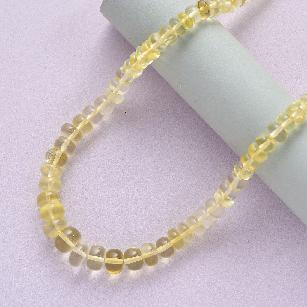 Lemon Quarz Halskette, ca. 45 cm, 925 Silber ca. 120.00 ct