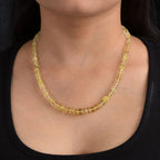 Lemon Quarz Halskette, ca. 45 cm, 925 Silber ca. 120.00 ct