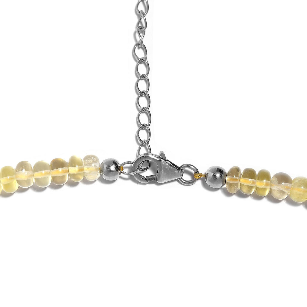Lemon Quarz Halskette, ca. 45 cm, 925 Silber ca. 120.00 ct