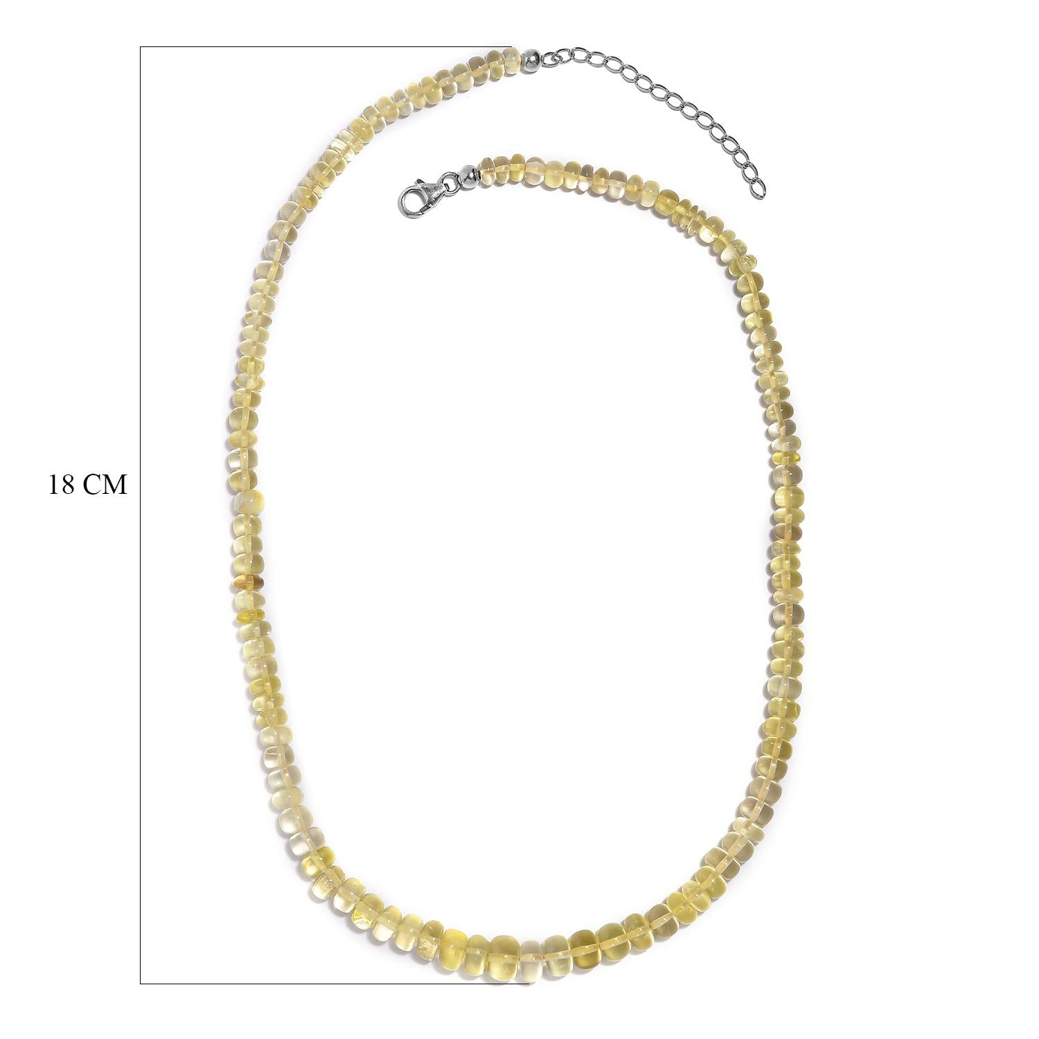 Lemon Quarz Halskette, ca. 45 cm, 925 Silber ca. 120.00 ct