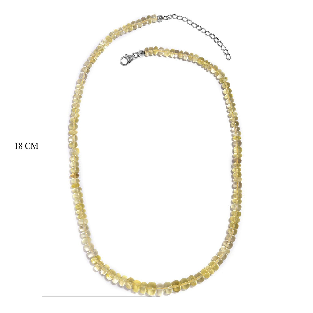 Lemon Quarz Halskette, ca. 45 cm, 925 Silber ca. 120.00 ct