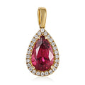 ILIANA AAA Rubellit und Diamant Anhänger in 750 Gelbgold - 2,70 ct.