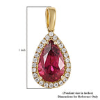 Iliana - AAA Rubellit und weißer Diamant-Anhänger, 750 Gold ca. 2.70 ct