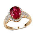Iliana - AAA Rubellit und weißer Diamant-Ring, 750 Gold (Größe 17.00) ca. 3.00 ct