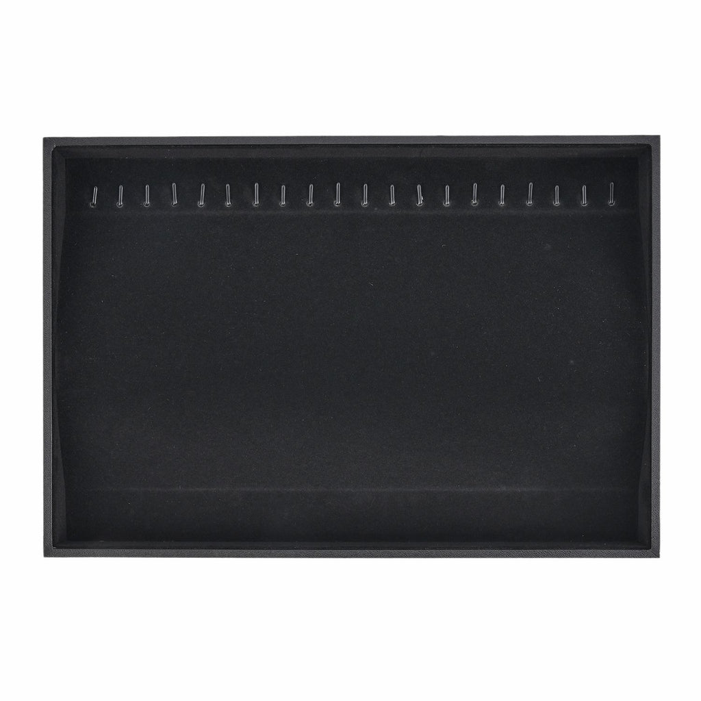 Samt-Schmuckablage, 35,1x23,9x3cm, Schwarz