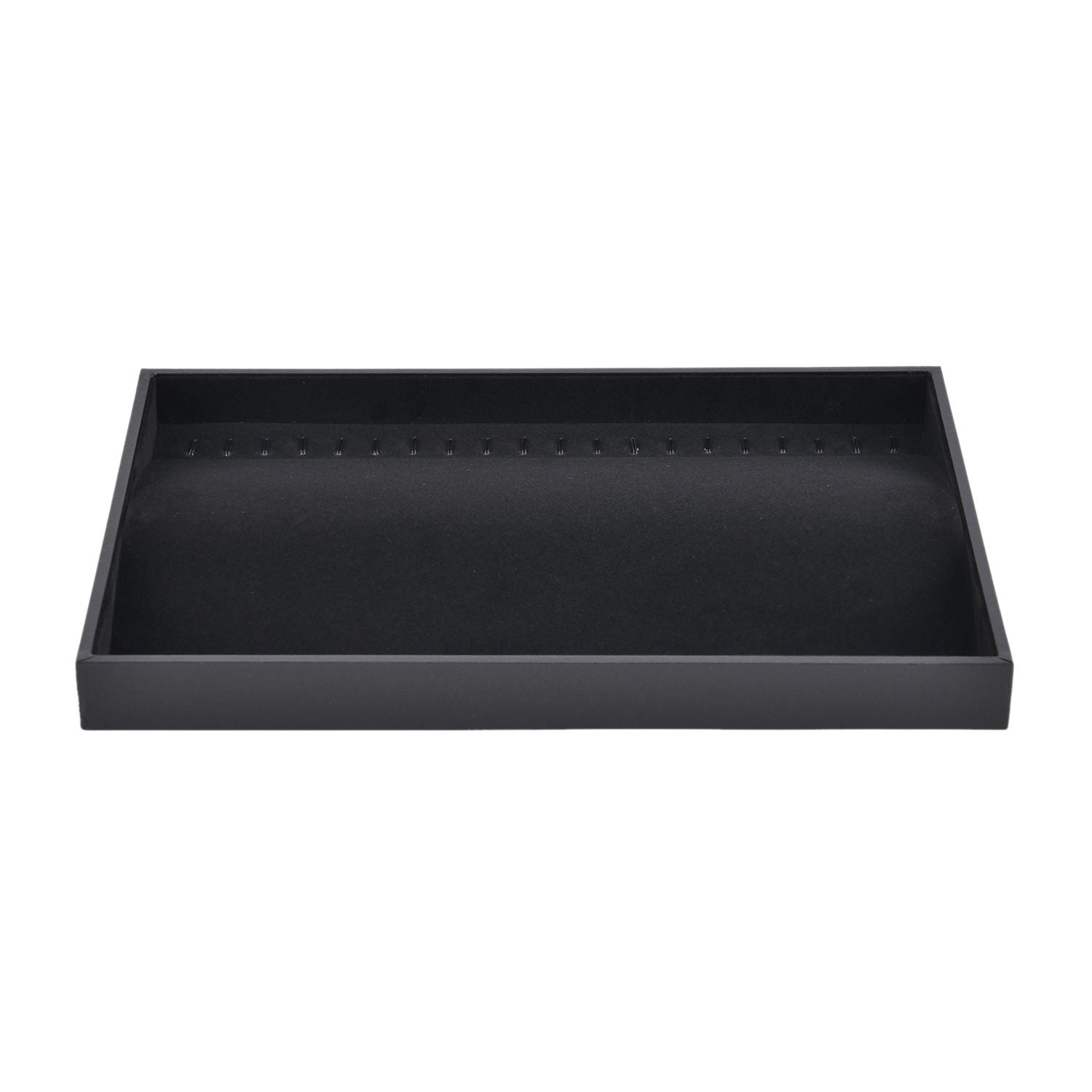 Samt-Schmuckablage, 35,1x23,9x3cm, Schwarz