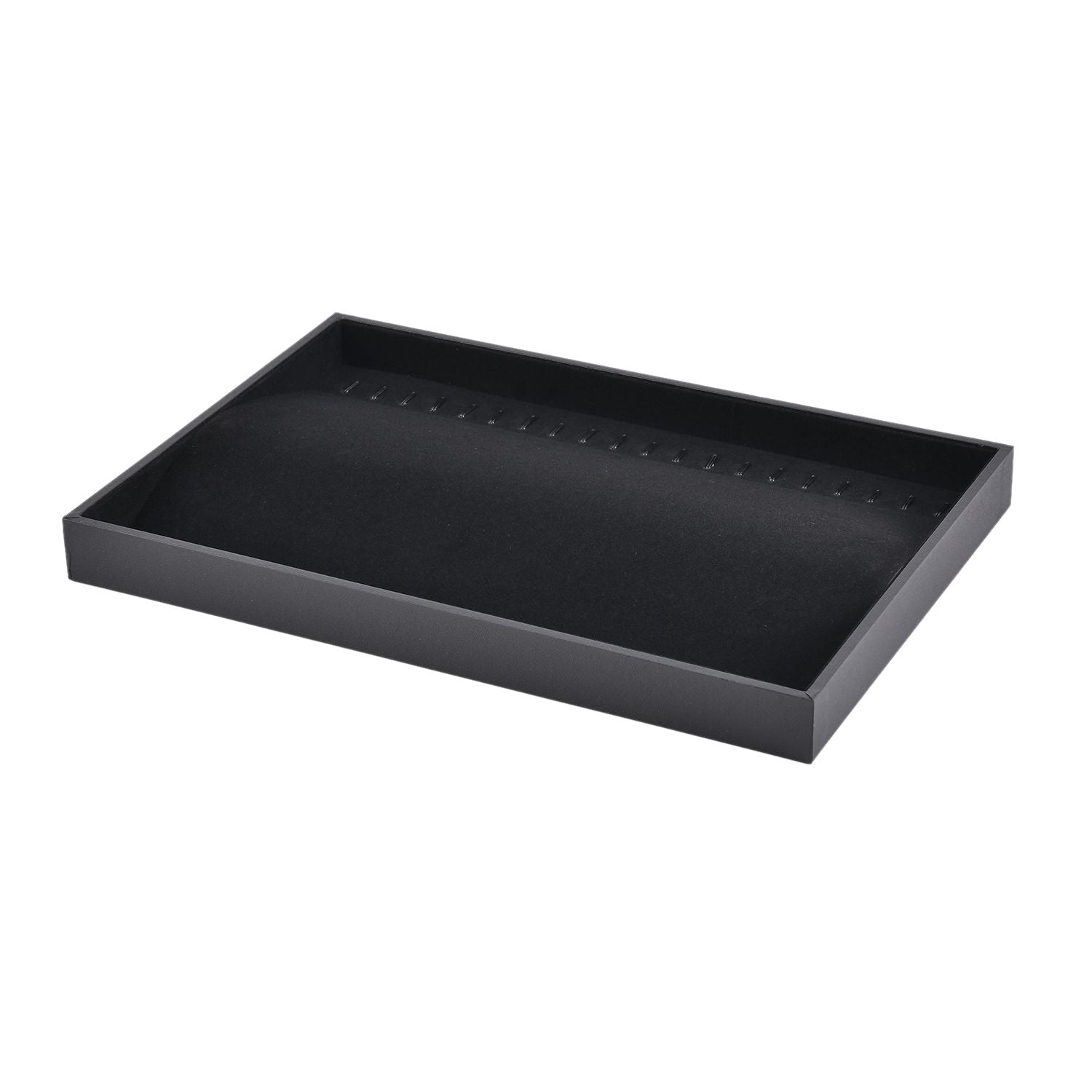 Samt-Schmuckablage, 35,1x23,9x3cm, Schwarz