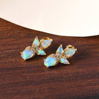 Natürliche, äthiopische Welo Opal-Ohrringe, 925 Silber vergoldet ca. 2.41 ct