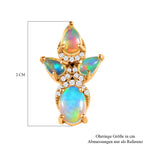 Natürliche, äthiopische Welo Opal-Ohrringe, 925 Silber vergoldet ca. 2.41 ct