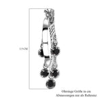 Schwarze Spinell Creolen, Edelstahl ca. 3,05 ct