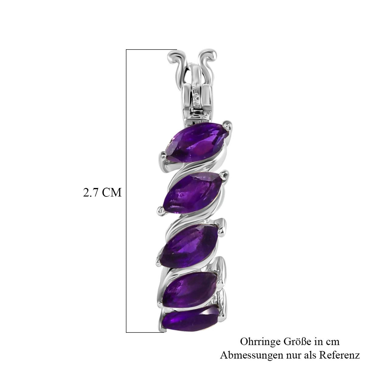 Afrikanische Amethyst Creolen, Edelstahl ca. 2.50 ct