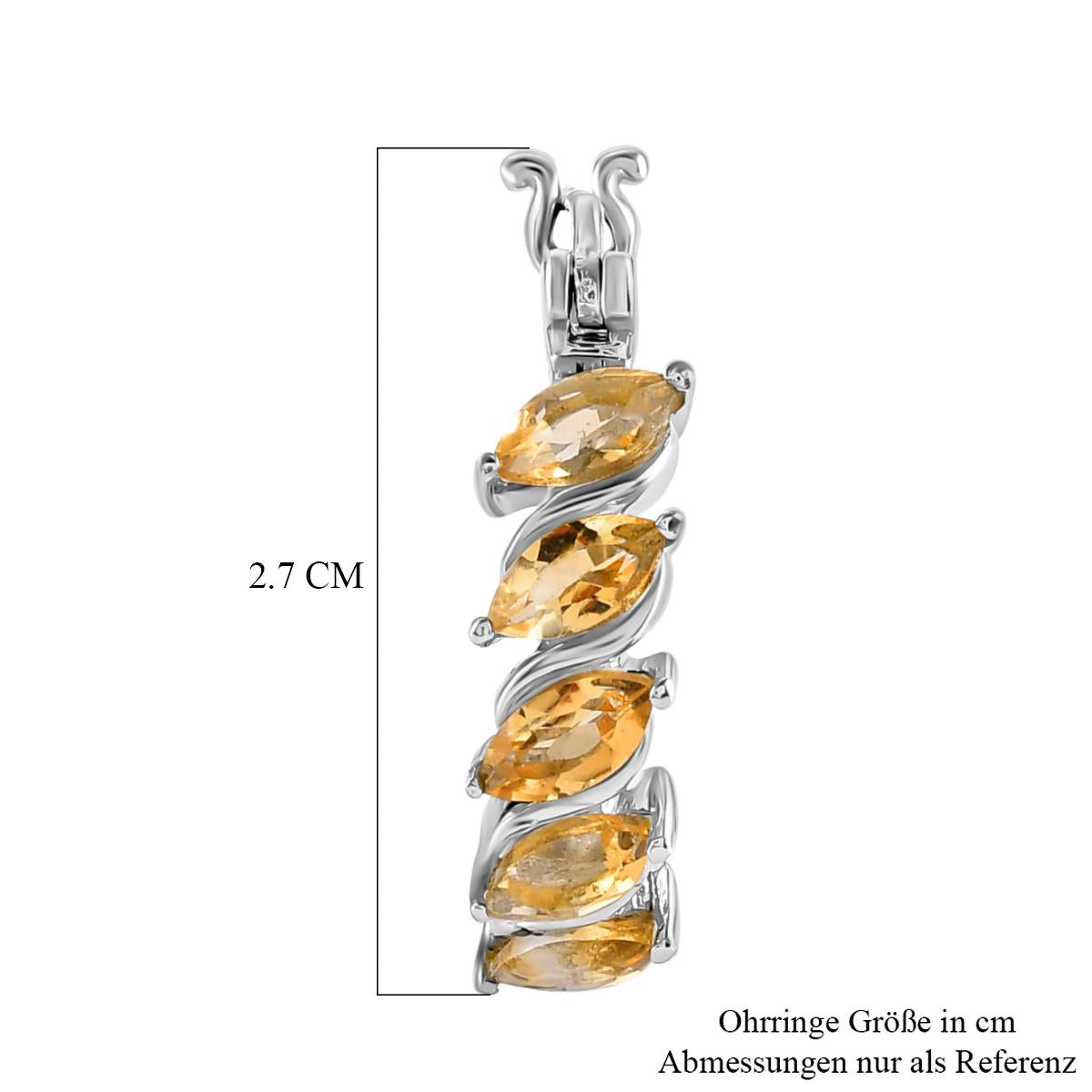 Citrin Creolen, 316L Edelstahl ca. 2.54 ct