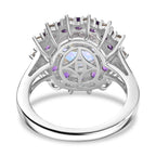 D'Joy Merkur mystischer Topas, afrikanischer Amethyst und Zirkon Ring und Anhänger mit 45cm Kette