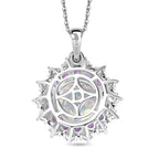 D'Joy Merkur mystischer Topas, afrikanischer Amethyst und Zirkon Ring und Anhänger mit 45cm Kette
