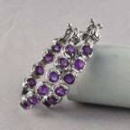 Afrikanische Amethyst-Creolen, Edelstahl ca. 4,78 ct