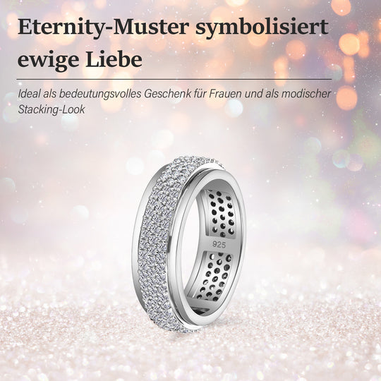 Diamant Spinning Ring 925 Silber platiniert (Größe 21.00) ca. 1,00 ct