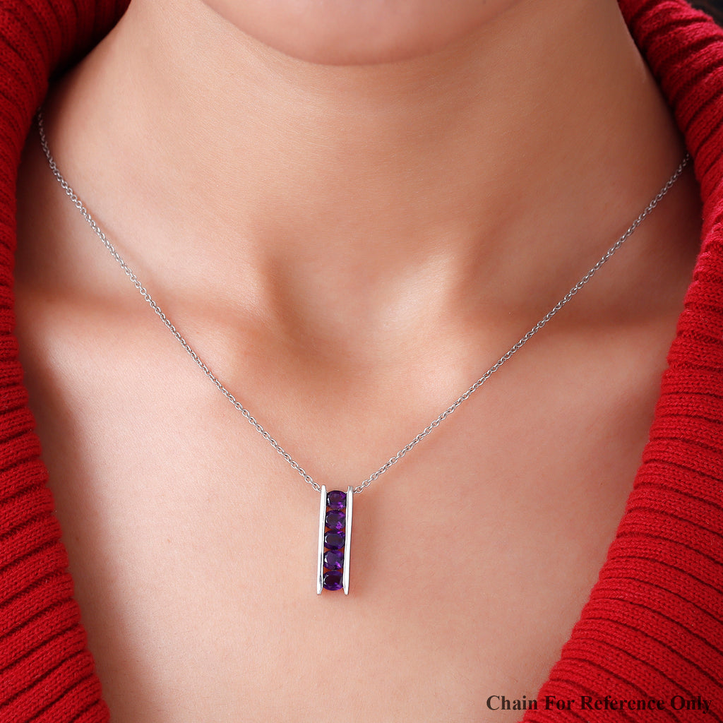 Afrikanischer Amethyst Anhänger, 925 Silber platiniert, ca. 1.72 ct