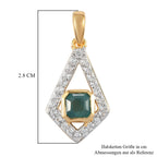 Blaugrüner Grandidierit und Zirkon-Anhänger, 925 Silber vergoldet ca. 1,13 ct