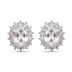 Weiße Zirkonia-Ohrringe, silberfarben ca. 3,00 ct