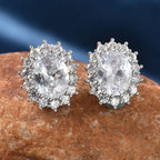 Weiße Zirkonia-Ohrringe, silberfarben ca. 3,00 ct