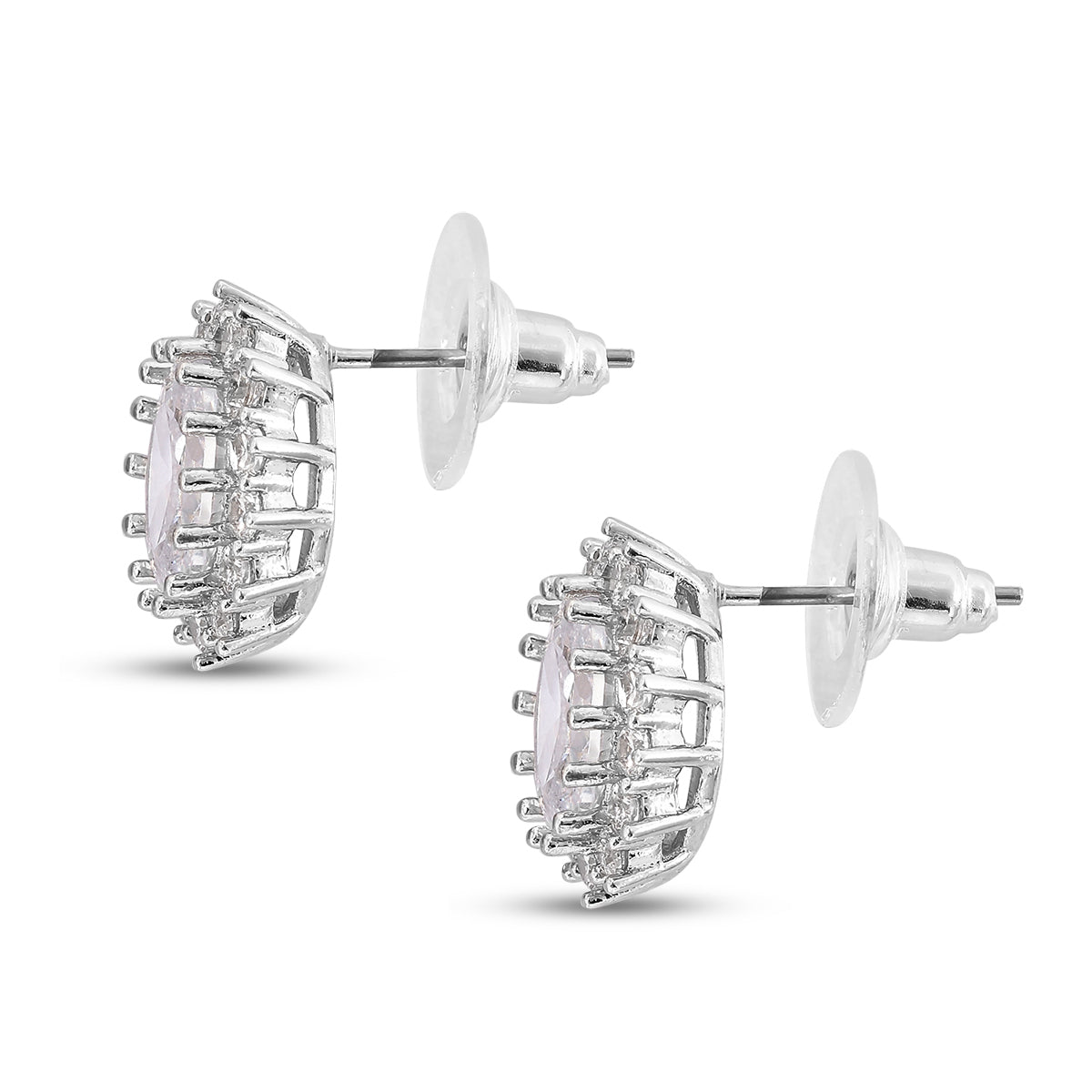 Weiße Zirkonia-Ohrringe, silberfarben ca. 3,00 ct