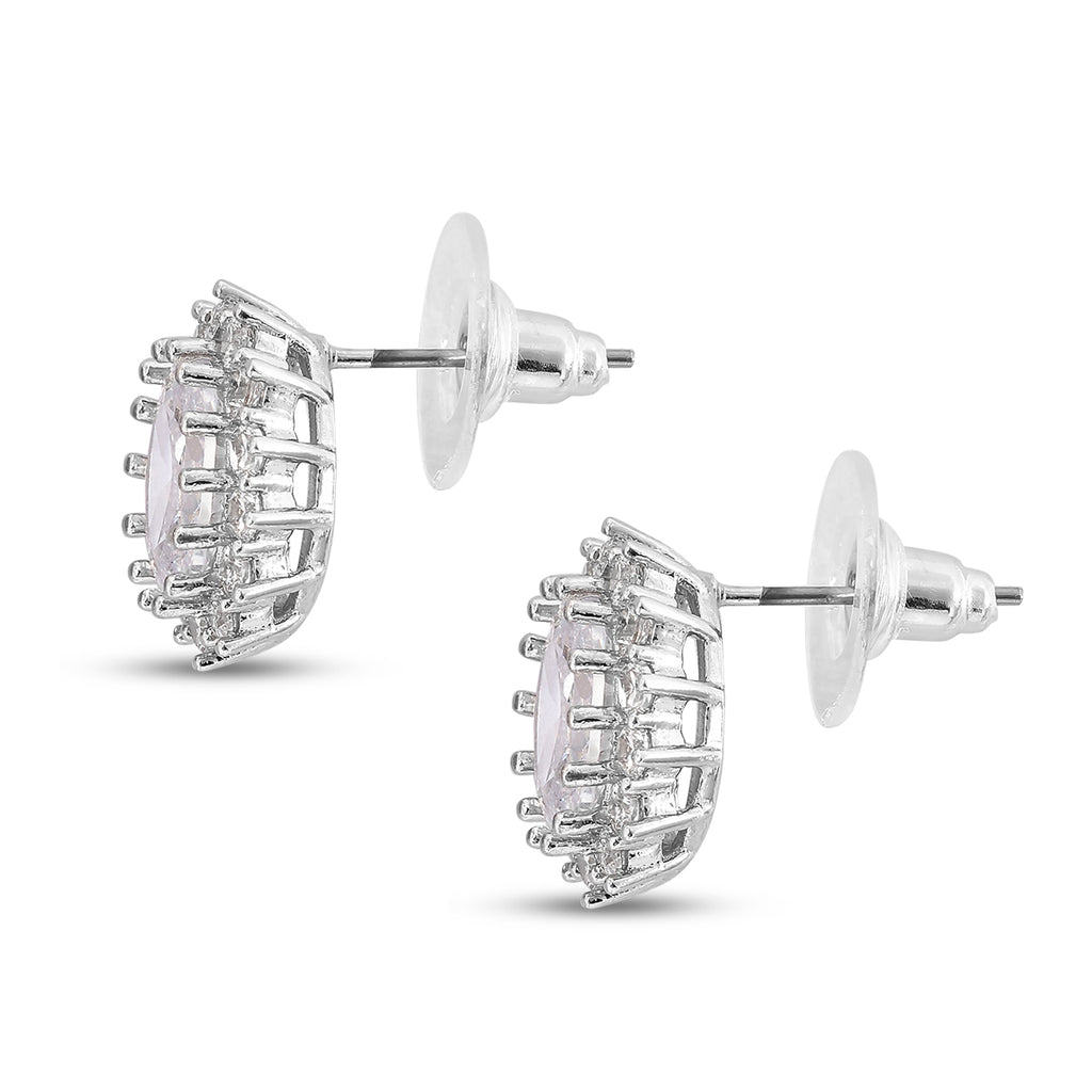 Weiße Zirkonia-Ohrringe, silberfarben ca. 3,00 ct