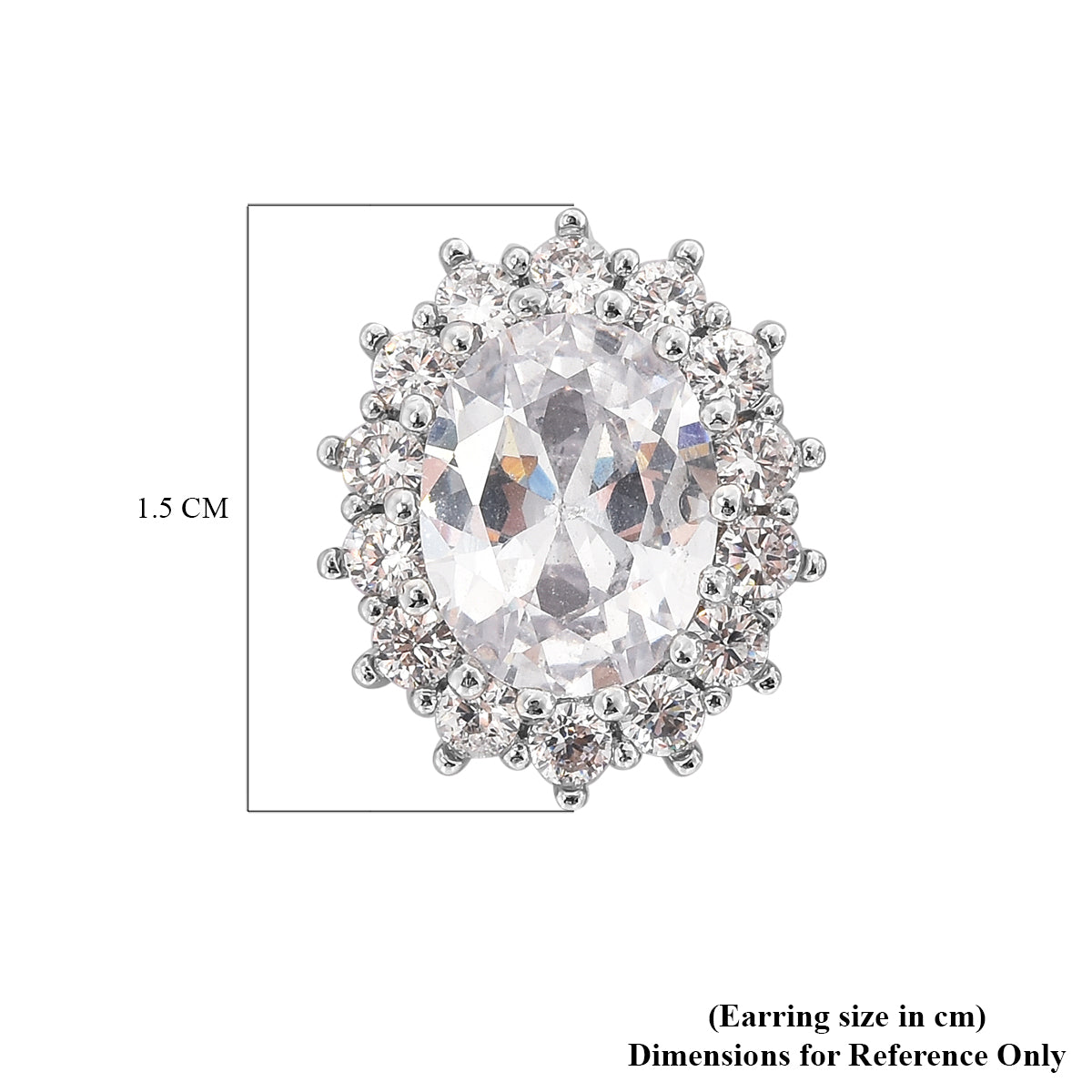 Weiße Zirkonia-Ohrringe, silberfarben ca. 3,00 ct