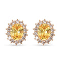 Gelbe und weiße Zirkonia-Ohrringe, goldfarben ca. 3,00 ct