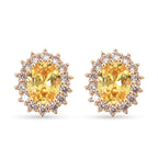 Gelbe und weiße Zirkonia-Ohrringe, goldfarben ca. 3,00 ct