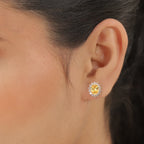 Gelbe und weiße Zirkonia-Ohrringe, goldfarben ca. 3,00 ct