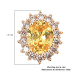 Gelbe und weiße Zirkonia-Ohrringe, goldfarben ca. 3,00 ct