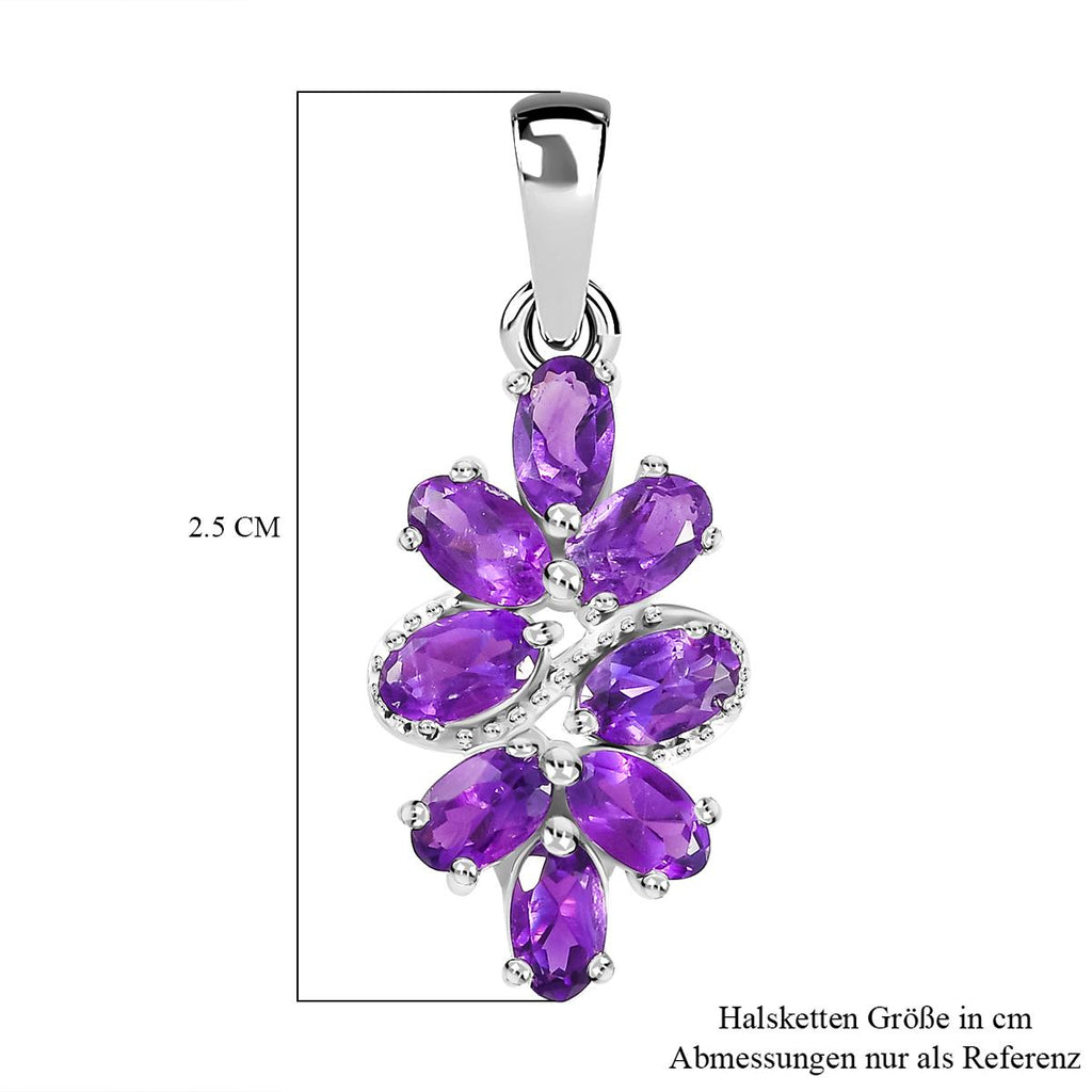 Afrikanischer Amethyst Anhänger 925 Silber ca. 1,74 ct