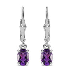 AAA Natürliche, marokkanische Amethyst-Ohrringe, 925 Silber platiniert ca. 2.29 ct