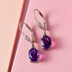AAA Natürliche, marokkanische Amethyst-Ohrringe, 925 Silber platiniert ca. 2.29 ct