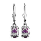 AAA Natürliche, marokkanische Amethyst-Ohrringe, 925 Silber platiniert ca. 2.29 ct