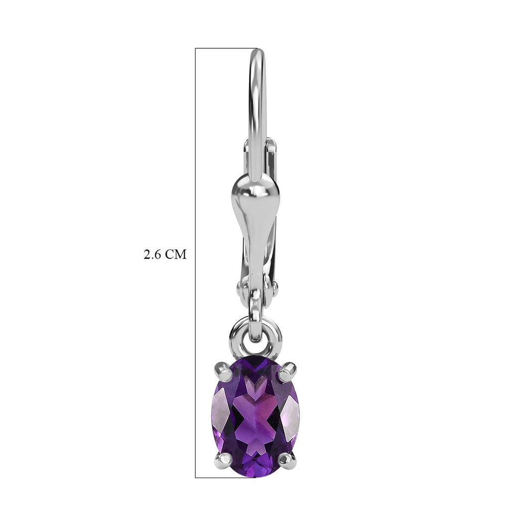 AAA Natürliche, marokkanische Amethyst-Ohrringe, 925 Silber platiniert ca. 2.29 ct