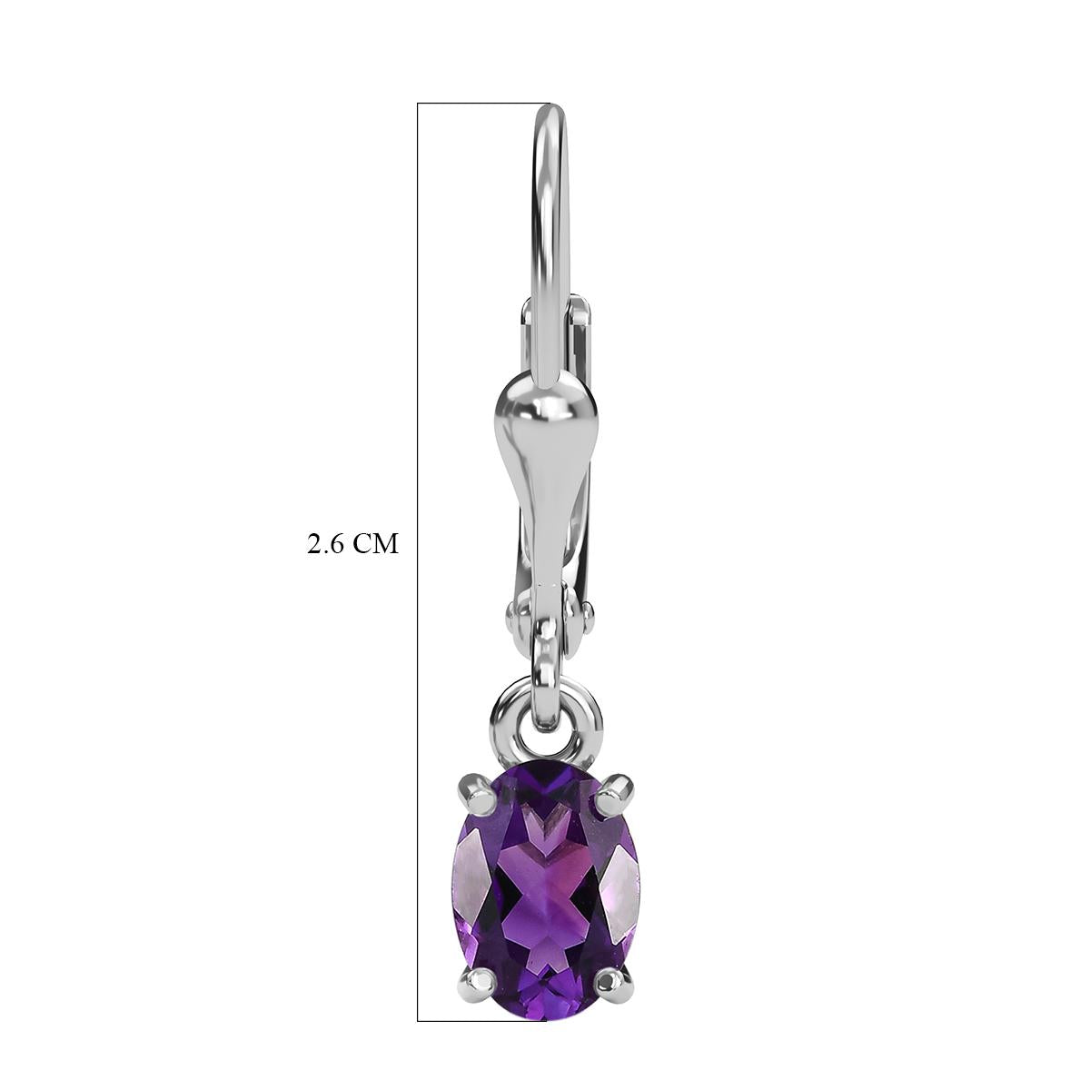 AAA Natürliche, marokkanische Amethyst-Ohrringe, 925 Silber platiniert ca. 2.29 ct