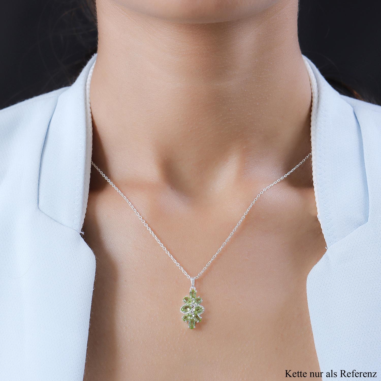 Peridot Anhänger 925 Silber ca. 1,98 ct