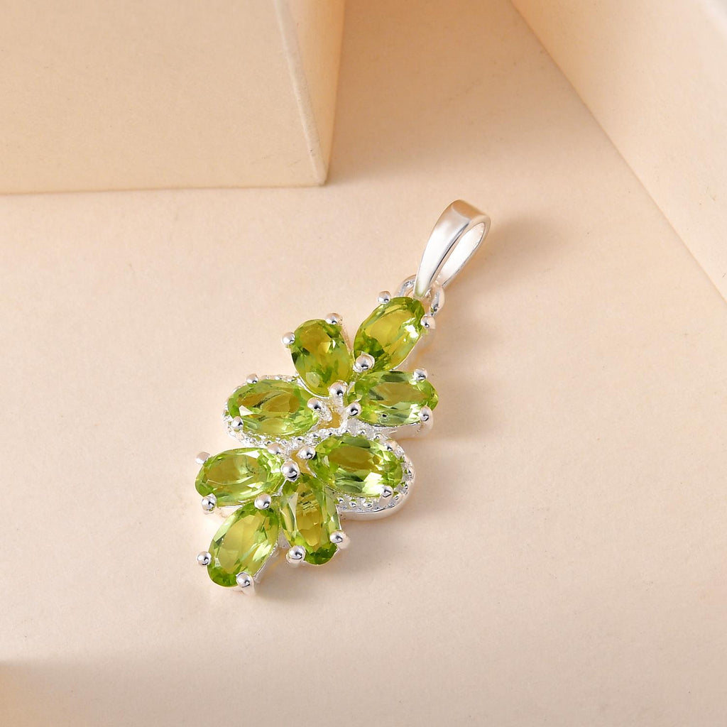 Peridot Anhänger 925 Silber ca. 1,98 ct