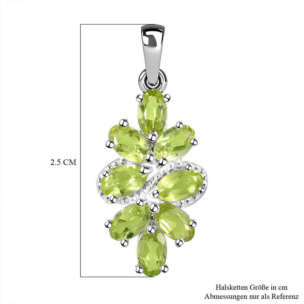 Peridot Anhänger 925 Silber ca. 1,98 ct