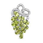 Natürlicher Peridot-Anhänger, 925 Silber platiniert ca. 3,67 ct